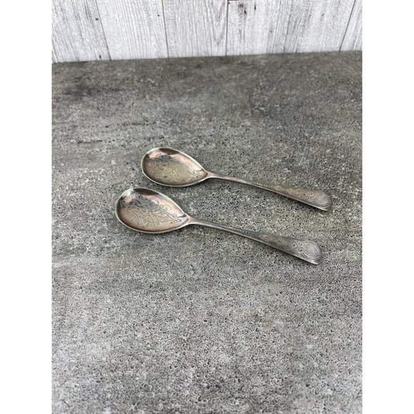 Antique Engraved Silver Plated Spoon Ornate Filigree Price Per Spoon - Picture 4 of 8